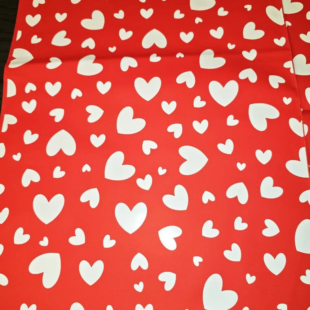 Set of 10 Poly Mailers Red White Heart 10x13